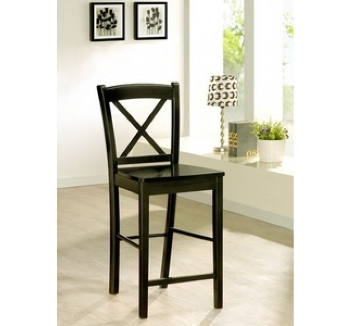 Linon Black X Back Bar Height Stool