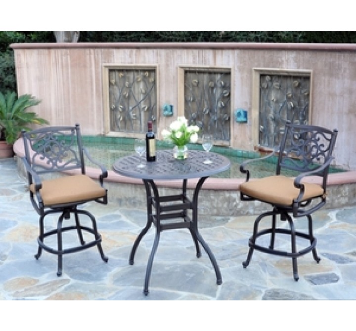 Meadow Decor Kingston 36" Counter Height  Table 3 Piece Set