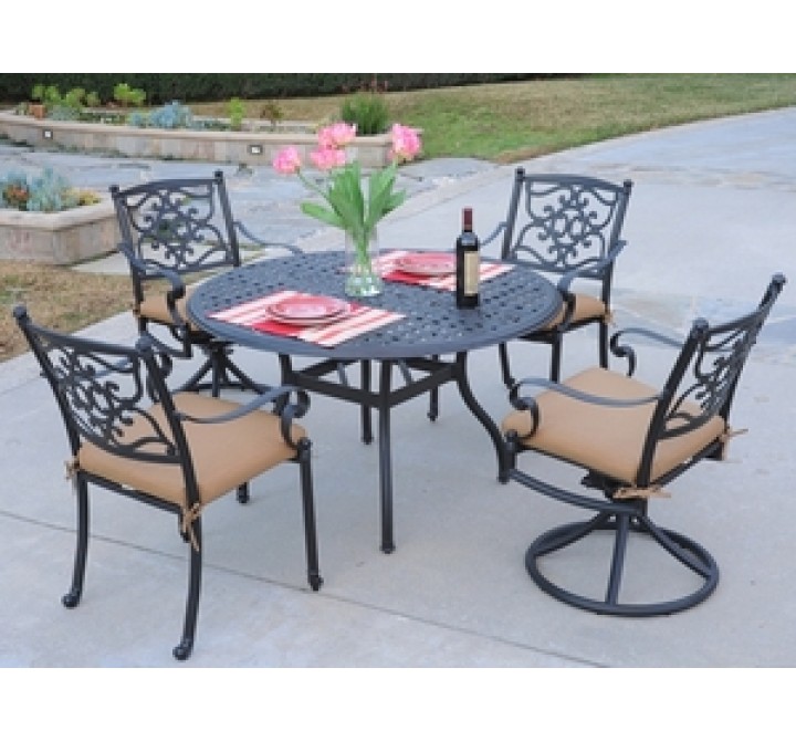 Meadow Decor Kingson 48" Dining Table 5 Piece Set