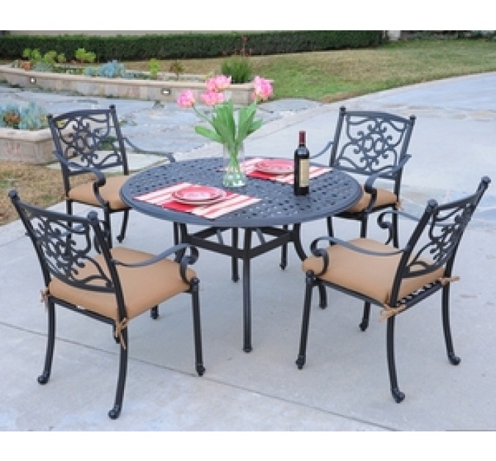 Meadow Decor Kingson 48" Dining Table 5 Piece Set