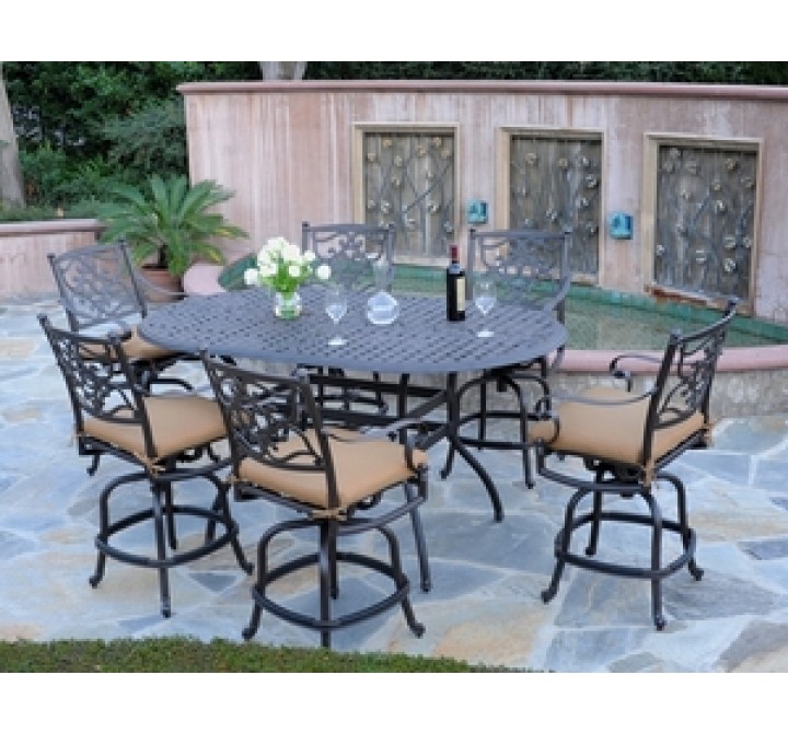 Meadow Decor Kingston 72" Counter Height Table 7 Piece Set