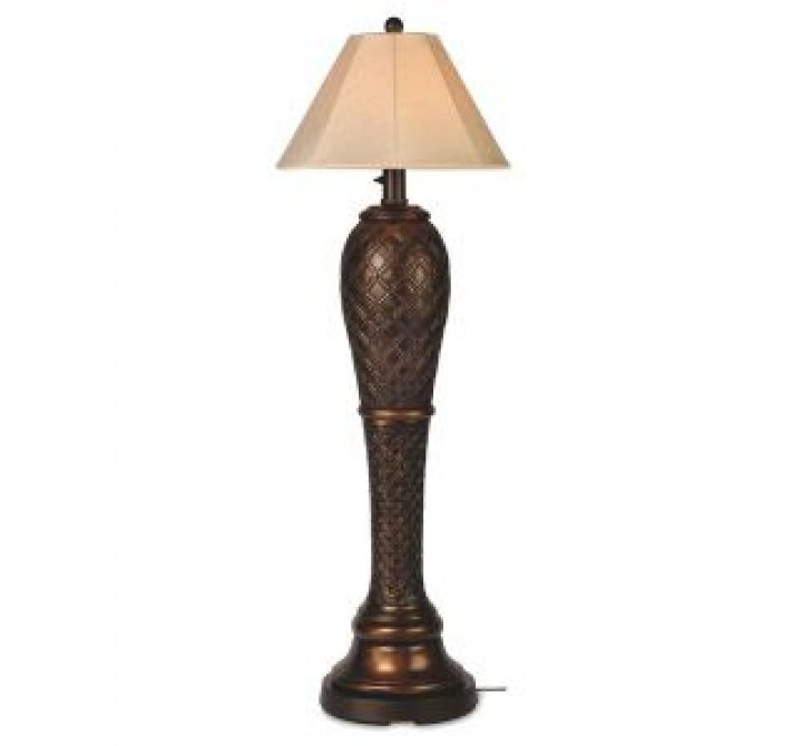 Patio Concepts Monterey 60" Outdoor Floor Lamp with Antique Beige Linen Sunbrella Shade