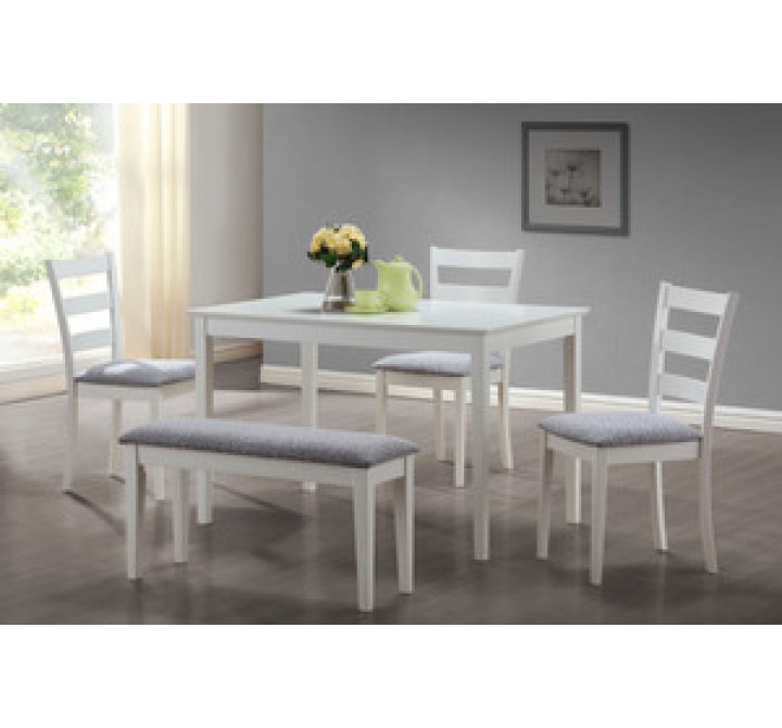 Monarch Specialties 5pcs Dining Set w/ Bench & 3 Side Chairs
