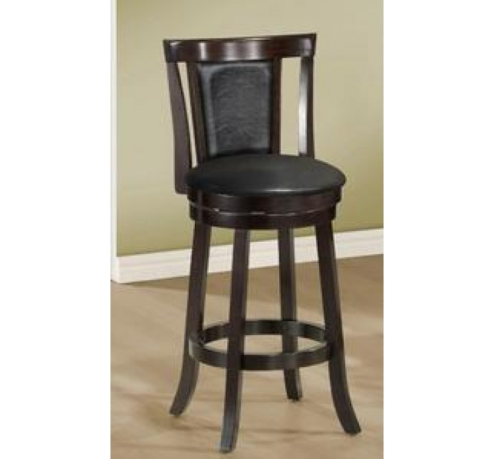 Monarch Specialties Black / Cappuccino Wood 43" Swivel Barstool - Set of 2