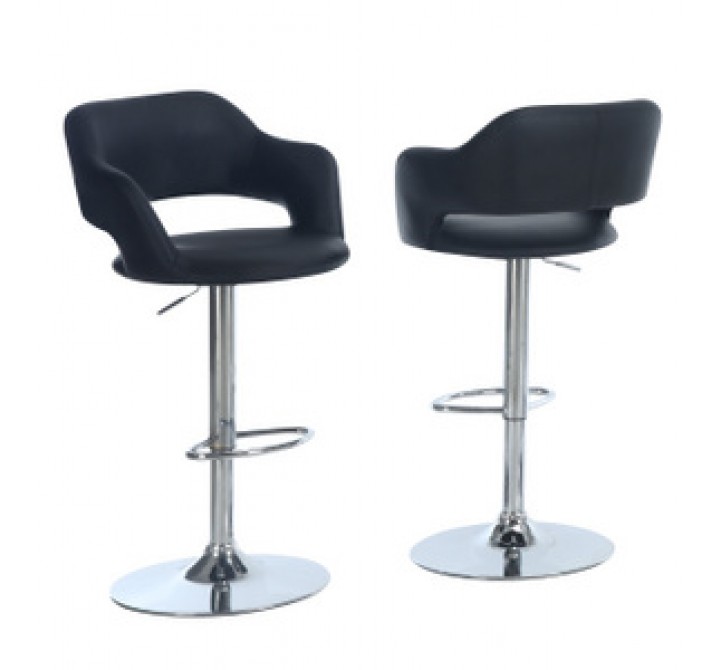 Monarch Specialties Black / Chrome Metal Hydraulic Lift Barstool
