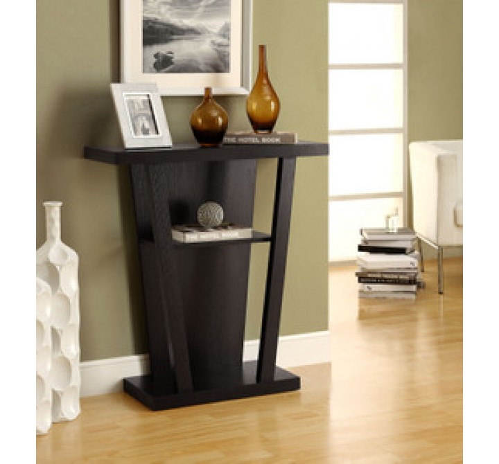 Monarch Specialties Cappuccino 32"L Hall Console Accent Table