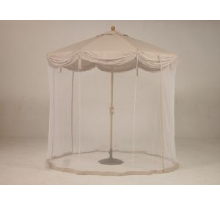 Lanza Market Umbrella 9' x 8 Scallop W/Netting and Light