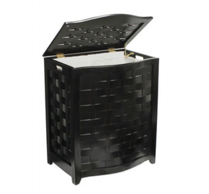 Mahogany Finished Bowed - Lid Opened