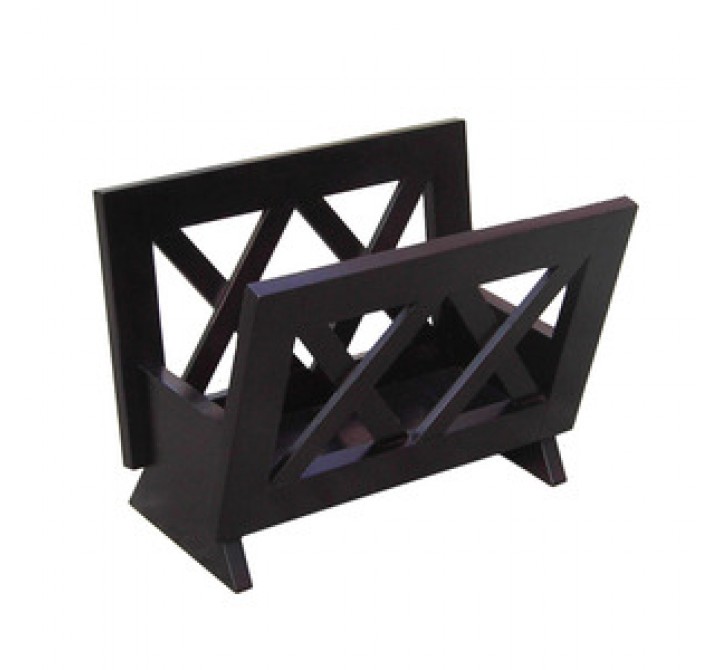 Oceanstar Contemporary Mahogany Solid Wood Magazine Rack