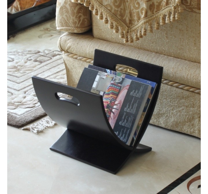 Oceanstar Contemporary Espresso Magazine Rack - Lifestyle