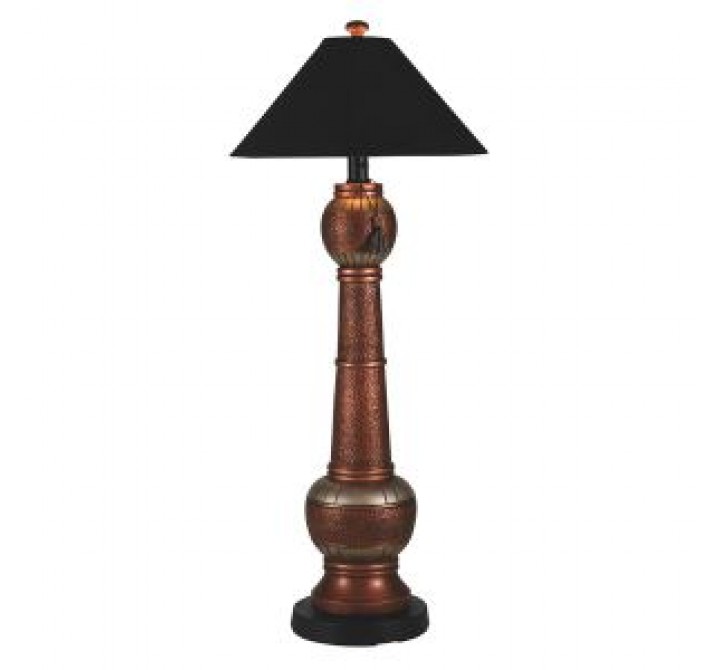 Patio Concepts 60" Phoenix Outdoor Copper Floor Lamp with Black Sunbrella Shade