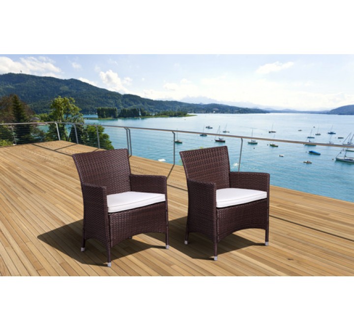 International Home Miami Atlantic Liberty Deluxe Patio Wicker Armchair Set of 2
