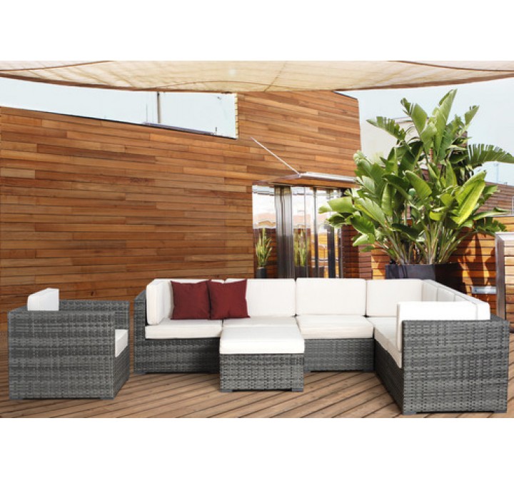 International Home Miami Atlantic Marseille Sectional 8-pc Set