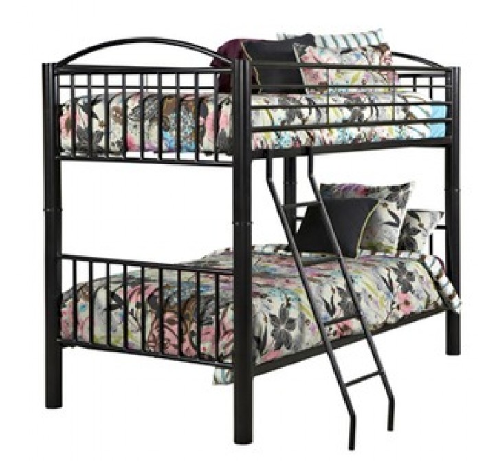 Powell Heavy Metal "Black" Twin Over Twin Bunk Bed