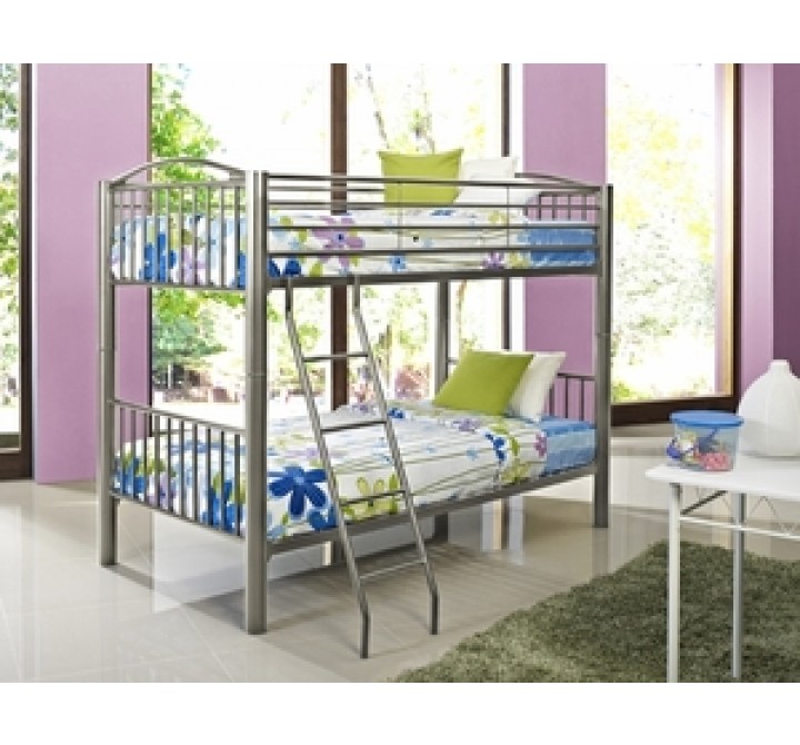 Powell Heavy Metal "Pewter" Twin Over Twin Bunk Bed