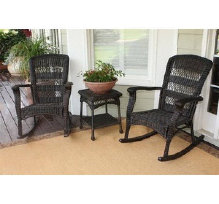 Tortuga Outdoor Portside Plantation Rocker Set Dark Roast
