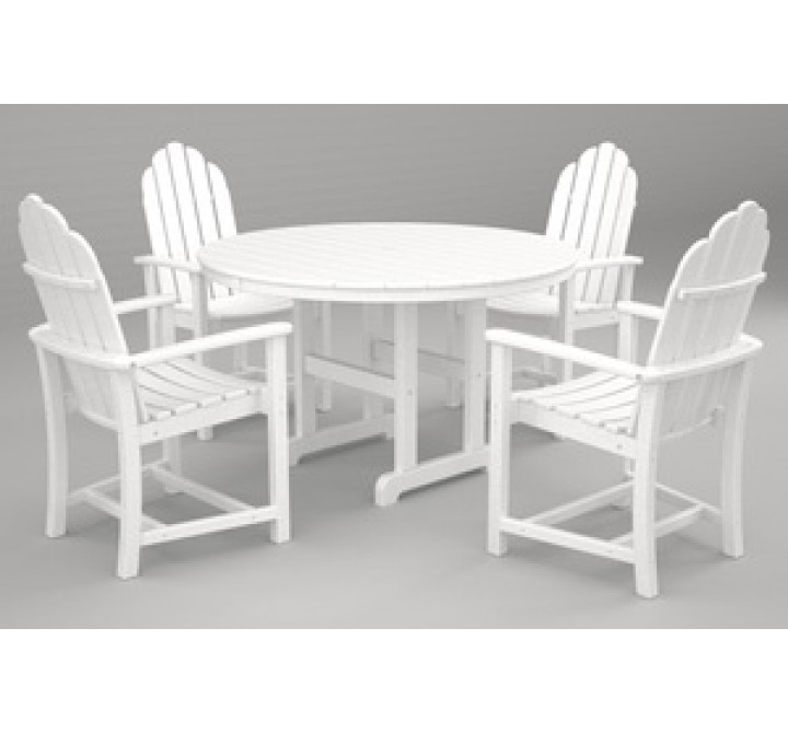 POLYWOOD¨ Adirondack Dining 5-Pc. Set in White