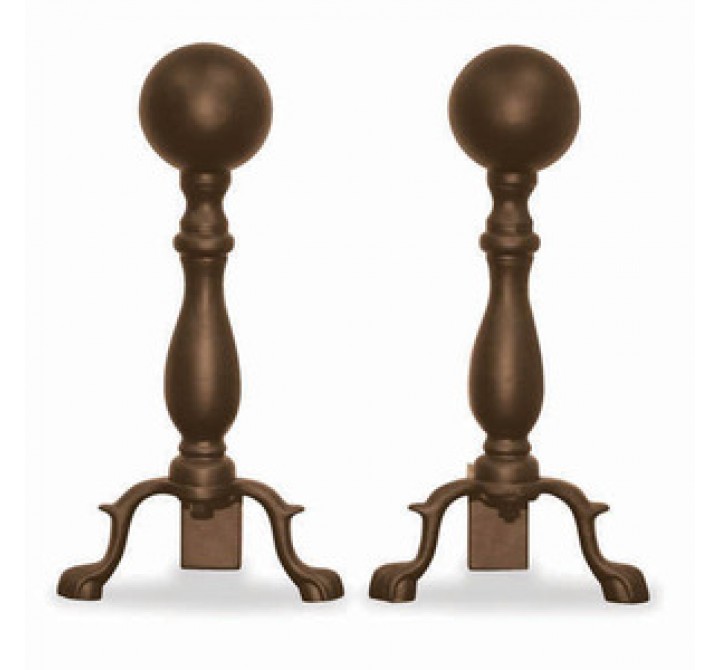 Fireside America UniFlame Ball Andirons with Short Shank - Bronze