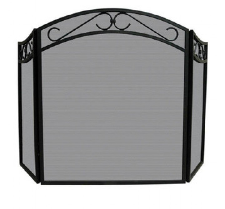 Fireside America 3 Panel Wrought Iron Arch Top Screen