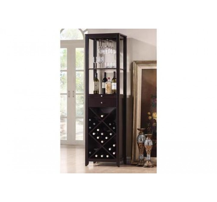 Baxton Studio Austin Brown Wood Modern Wine Tower