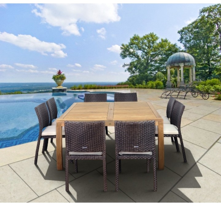 International Home Miami Amazonia Teak Georgia 9 pc pc Teak Square Dining Set