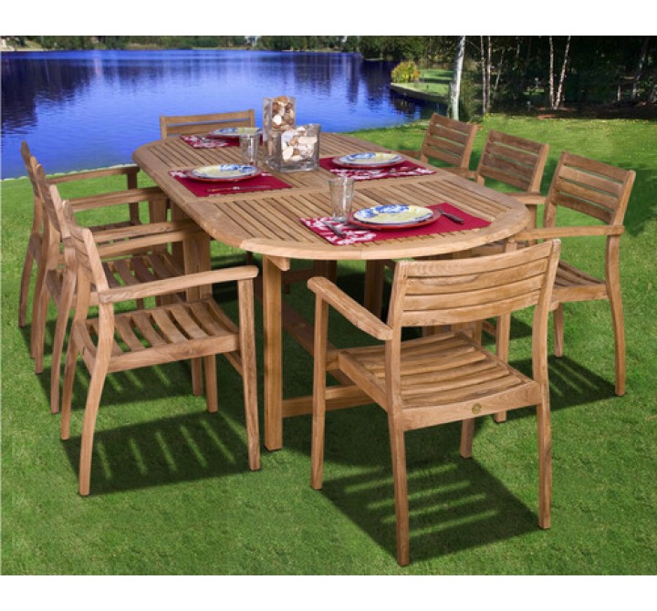 International Home Miami Amazonia Teak Coventry 9-pc Teak Dining Set