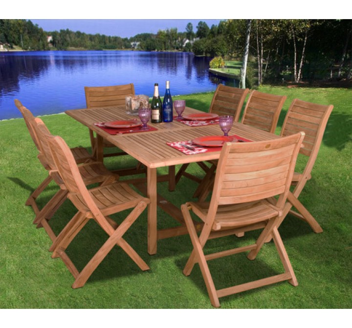 International Home Miami Amazonia Teak Dublin 9-pc Teak Dining Set