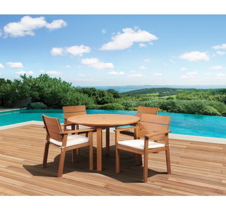 International Home Miami Amazonia Nelson Eucalyptus 5 piece Round Patio Dining Set