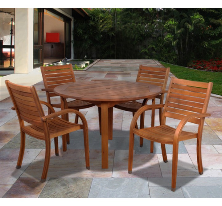 International Home Miami Amazonia Arizona 5 pc Eucalyptus Round Dining Set