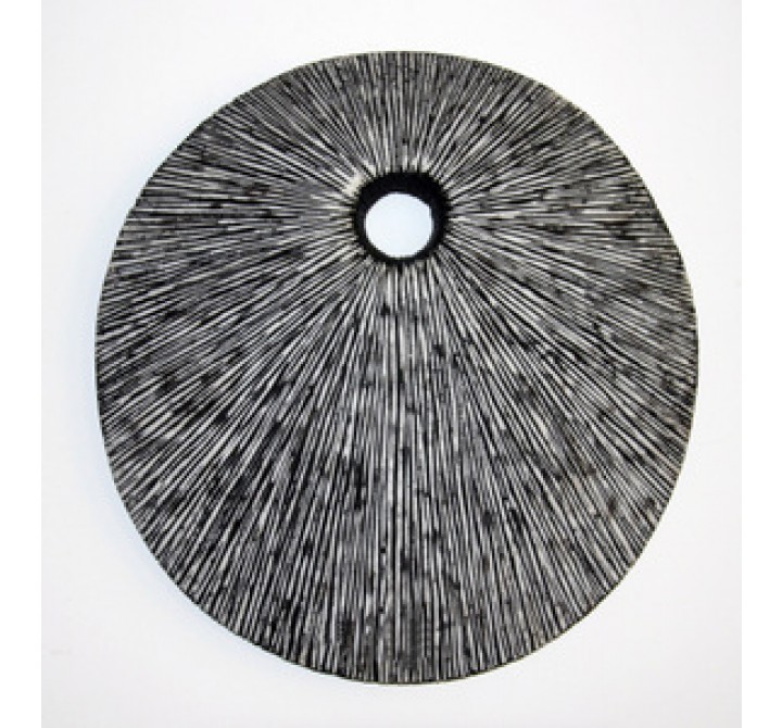 Screen Gems Sandstone Ribbed Round Wall Decor Top Hole - Set of 2