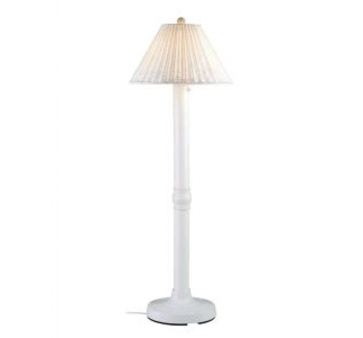 Patio Concepts Shangri-La 60" Floor Lamp with 3" in Tight Weave, Round Wicker, and Various Shades