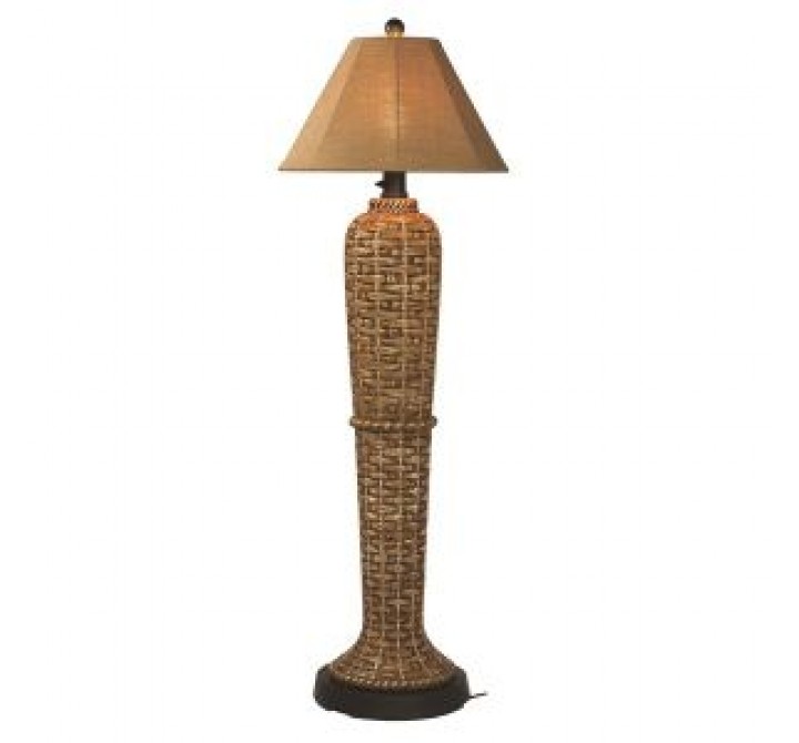 Patio Concepts South Pacific 60" Outdoor Floor Lamp with Sesame Sunbrella Shade