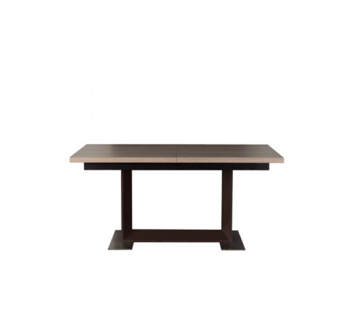 Diamond Sofa STUDIO Extension Dining Table in Ash Grey with Matte Brown Leaf