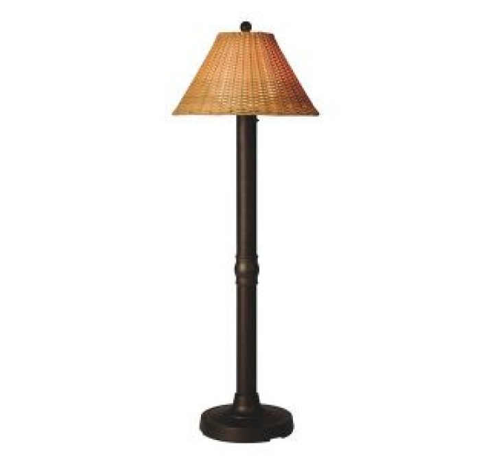 Patio Concepts Tahiti II 60" Floor Lamp with 3" Walnut/Antique Honey Shade