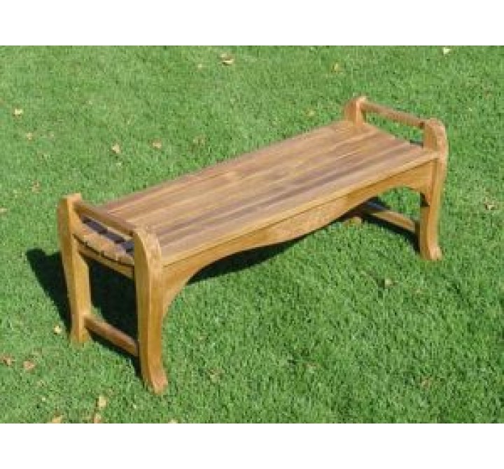 Lanza Teakwood Backless Rose Carved 4' Bench