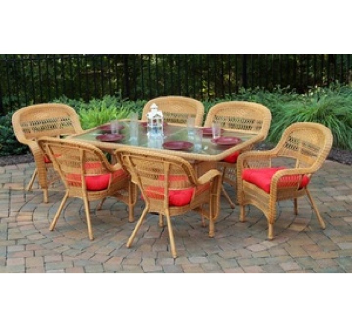 Tortuga Outdoor Portside 7 Piece Dining Set (Southwest Amber)