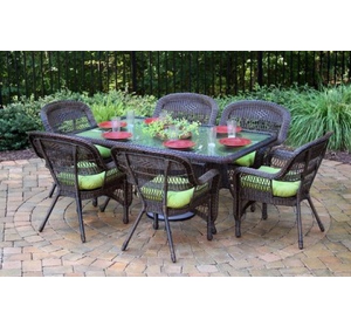 Tortuga Outdoor Portside 7 Piece Dining Set (Dark Roast) - Lifestyle 1