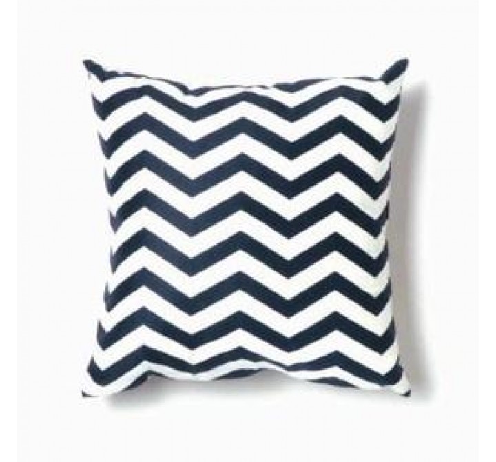 Twinkle Living Zig Zag Throw Pillow in Navy