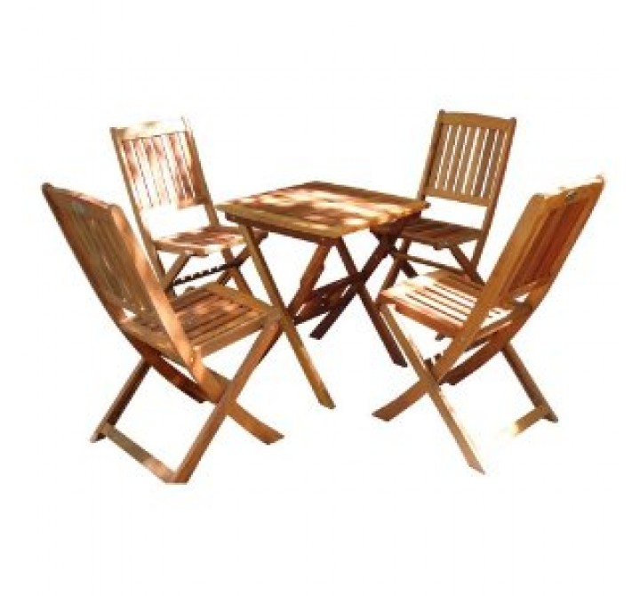 Vifah Modern Patio Glaser Folding Bistro Set 2