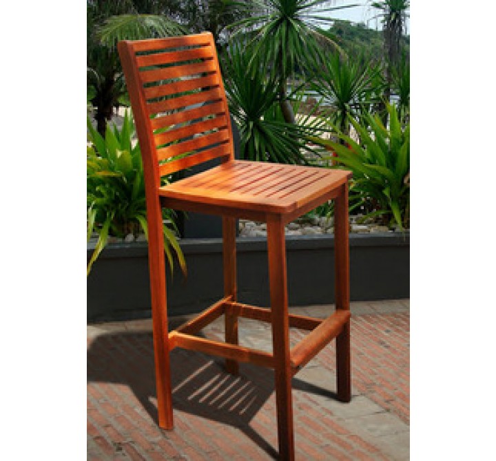 Vifah Modern Patio Acacia Bar Stool