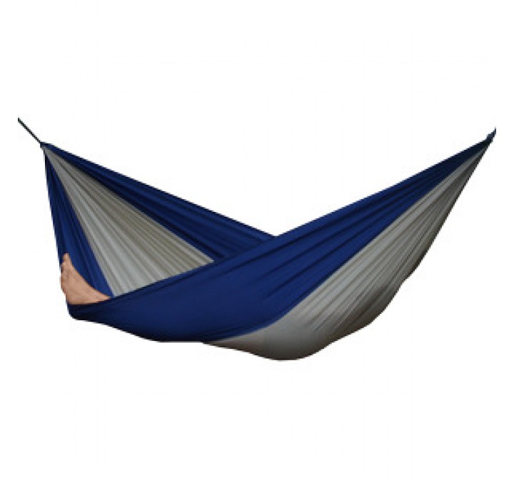 Vivere Parachute Nylon Hammock in Beige/Navy Fabric