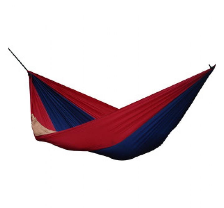 Vivere Parachute Nylon Hammock in Navy/Red Fabric