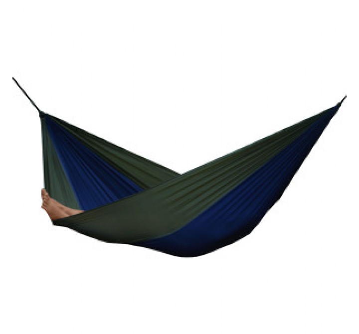 Vivere Parachute Nylon Hammock in Navy/Olive Fabric