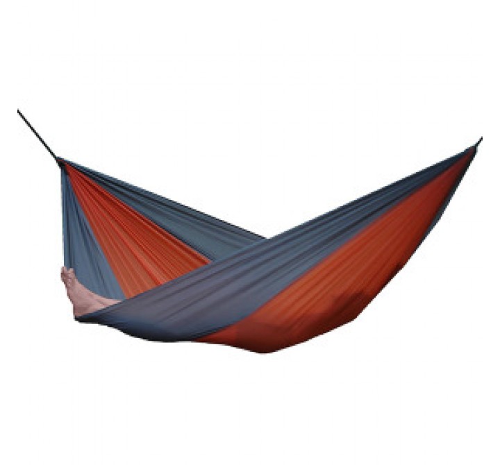 Vivere Parachute Nylon Hammock - Double in Gray/Orange Fabric