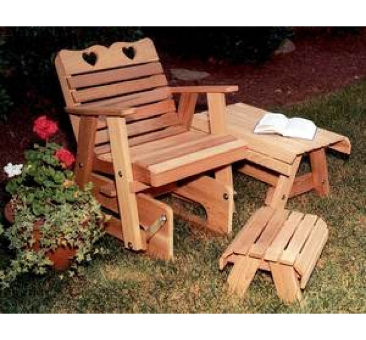 Creekvine Designs Cedar Country Hearts Rocking Glider Chair