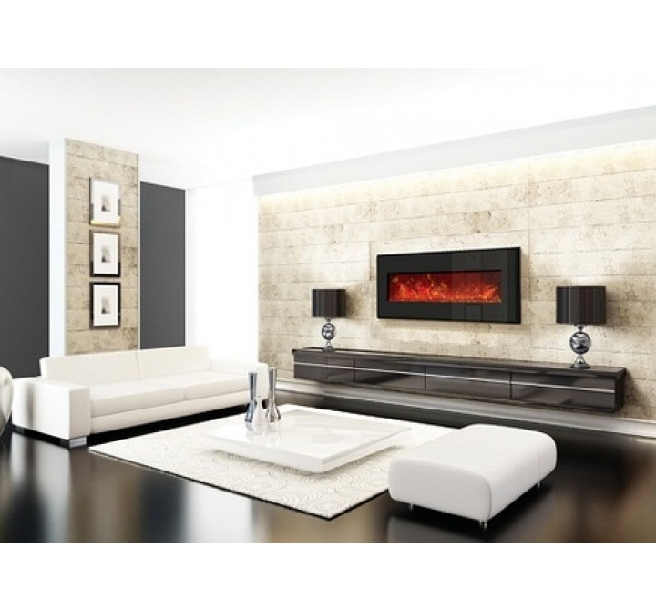 Amantii Designer 58" Electric Fireplace W/ 64" x 21" Steel Surround