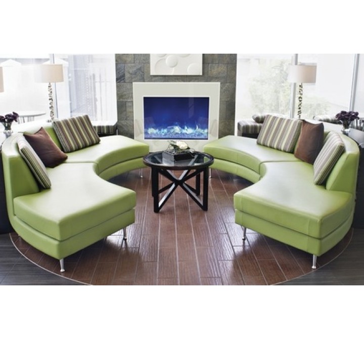 Amantii Electric Fireplace Zero Clearance 39" - 41" x 34" White Glass Surround