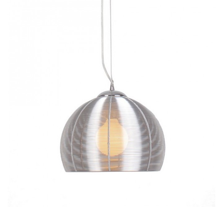 Bromi Lenox 1 Light Round Modern Silver Pendant