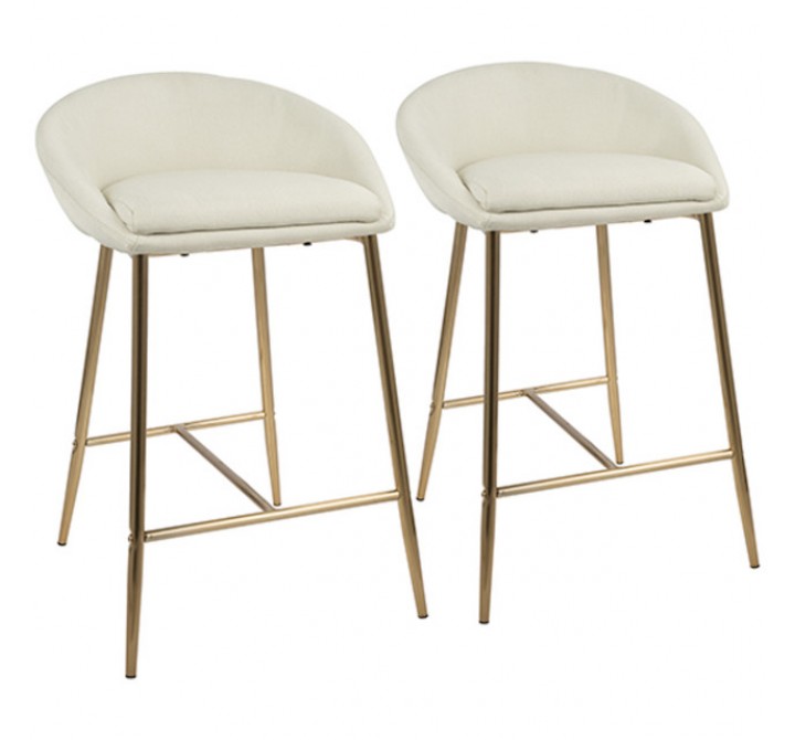 LumiSoure Matisse Counter Stool - Set of 2 - CREAM
