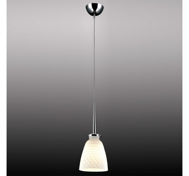 Bromi Belmont White Stripe Glass Mini Pendant